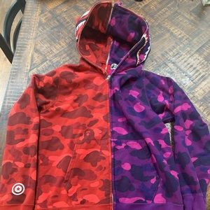 BAPE Half Zip Red/Purple Shark